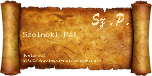 Szolnoki Pál névjegykártya