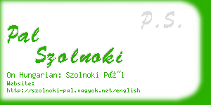 pal szolnoki business card